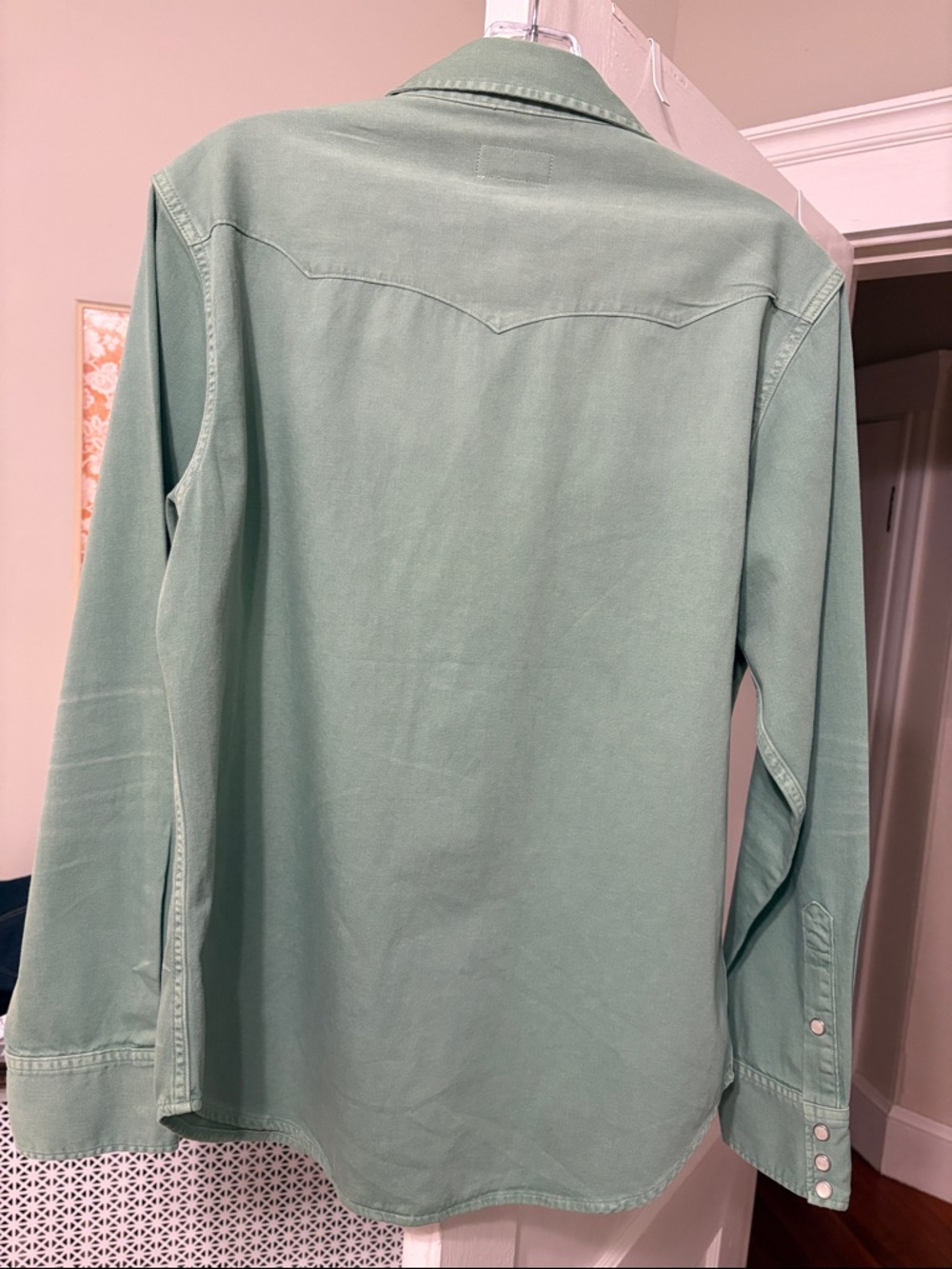 Polo by Ralph Lauren denim supply garment dyed Green Western Shirt - Picture 2 of 8